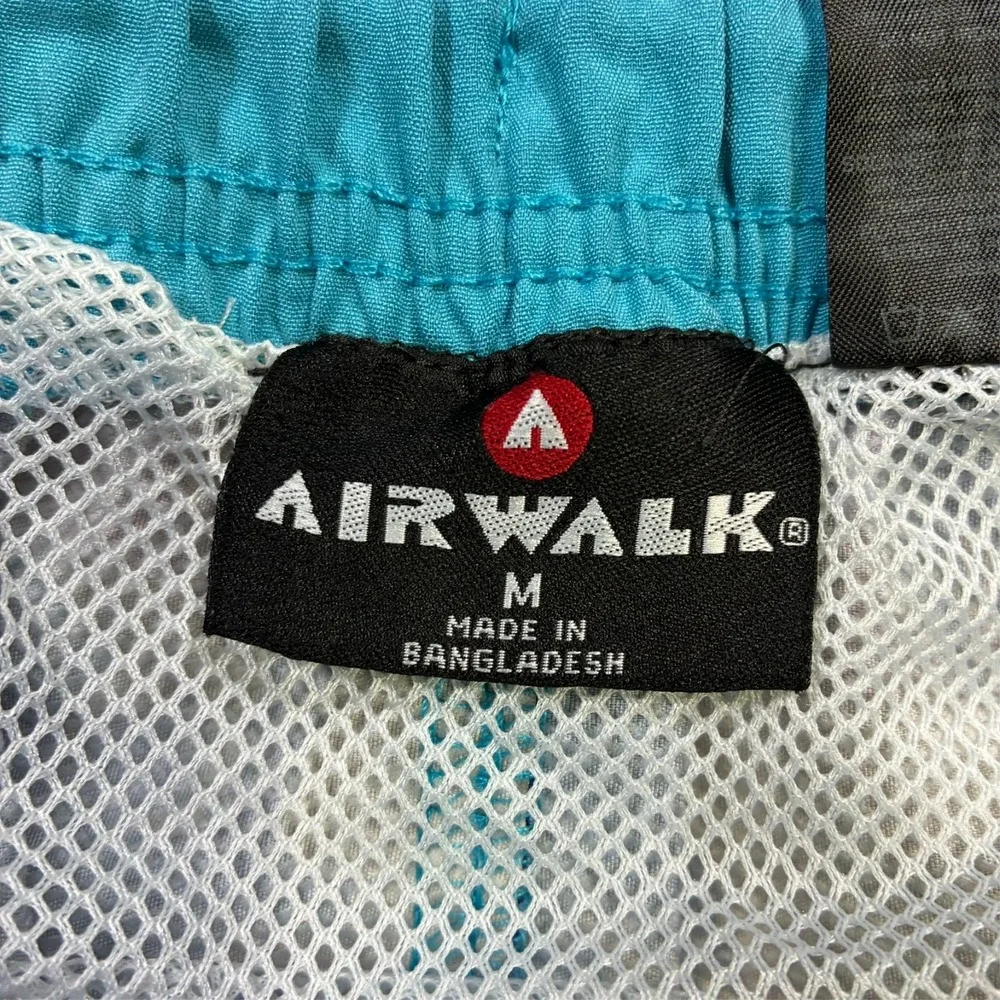 Airwalk Mens Board Shorts Size Medium Blue Tropical Panel Pull On Drawstring